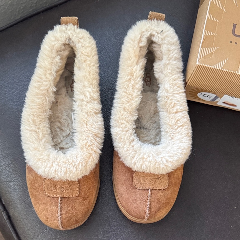 UGG Chestnut Slippers with Soft Cream Lining